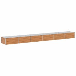 Helloshop26 - Jardinière surélevée design industriel chic extérieur 600 x 80 x 45 cm en acier galvanisé marron clair 02_0059029 - marron acier 30