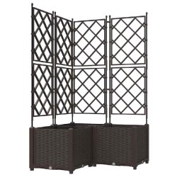 Helloshop26 - Lot de 3 cache-pots de jardin moderne extérieur 80 x 80 x 143 cm durable esthétique en acier marron 02_0058516 - marron acier 30002406