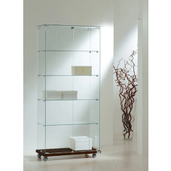 Vitrine armoire toute vitrée 8/18VA - wengé - verre trempé - 80 x 40 x 180 cm