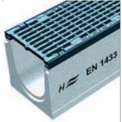 Caniveau 200 c 400 - f 900 avec grille et longeron en fonte