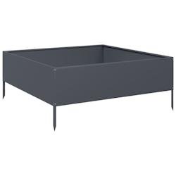 Helloshop26 - Jardinière bac lit surélevé plantes fleurs terrasse jardin de jardin 100 x 100 x 25 cm acier anthracite 02_0039264 02_0039264 - acier