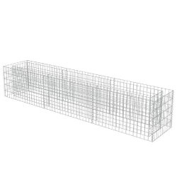 Helloshop26 - Jardinière lit surélevé plantes fleurs jardin à gabion acier galvanisé 270 x 50 x 50 cm 02_0001291 - acier 3000076611534