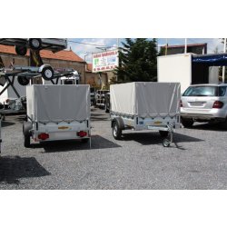 Remorque sans frein Humbaur HA 752113 - bâche plate ou haute, alu et acier - 1376 kg