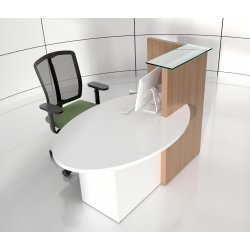 Banque d'accueil ergonomique et minimaliste pour espaces professionnels