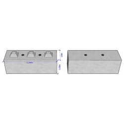 Bb400x400x1200 - bloc beton lego - stock bloc - poids 0,420 t