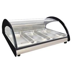 EURAST - Vitrine d’exposition réfrigérée pour poisson. 3 gn de comptoir - 1020x890x435 mm - 185 W 230/1V - 24F65M36 - gris inox 24F65M36