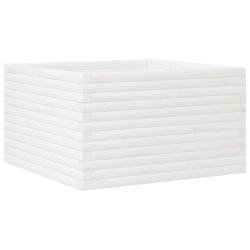 Helloshop26 - Jardinière bac lit surélevé plantes fleurs terrasse jardin 80 x 80 x 45,5 cm bois de pin massif blanc 02_0037912 - blanc Bois massif