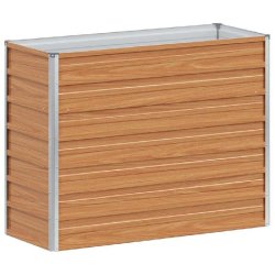 Helloshop26 - Jardinière surélevée design industriel terrasse jardin 100 x 40 x 77 cm en acier galvanisé marron clair 02_0059013 - marron acier 30