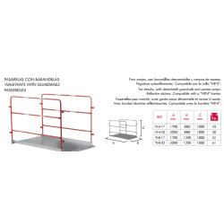Passerelles pour tranchée - garde-corps démontable - rampes d'accès - bandes réfléchissantes - longueurs 1700 à 2000mm - compatible barrière MINI