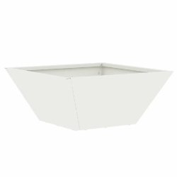 Helloshop26 - Cache-pot de jardin trapézoïdal moderne polyvalent pour extérieur 35 x 35 x 15 cm en acier laminé à froid blanc 02_0052356 - blanc