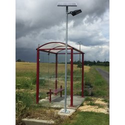 Lampadaire solaire urbain à LED en acier galvanisé de 4 m - 20 W - 1800 lumens - ARL-PB002-MG-1T - Détection crépusculaire et IP65