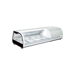 Vitrine réfrigérée à poser 4 bacs GN 1/3 - Vitre incurvée, éclairage LED, système de refroidissement direct - Référence : RTS-42L