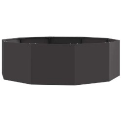 Helloshop26 - Jardinière ronde moderne extérieur 120 x 120 x 35 cm facile à assembler design chic en acier noir 02_0052964 - noir acier 3000237678970