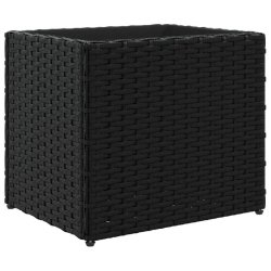 Helloshop26 - Jardinière bac lit surélevé plantes fleurs terrasse jardin 36 x 30 x 32 cm résine tressée noir 02_0037519 02_0037519 - noir acier 3