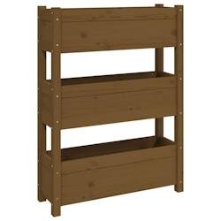 Helloshop26 - Jardinière bac lit surélevé plantes fleurs terrasse jardin 77 x 25 x 104,5 cm bois massif de pin marron 02_0037847 - marron Bois mass