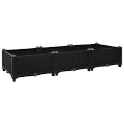Helloshop26 - Jardinière lit surélevé plantes fleurs jardin 120 x 40 x 23 cm polypropylène noir 02_0000904 - noir 3000072391539