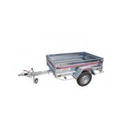 Remorque freinée QUEMERAIS - roues extérieures 2.00 m x 1.30 m - 1 essieu 1000 kg - homologation PTC 750-900-1000 kg