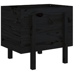 Helloshop26 - Jardinière bac lit surélevé plantes fleurs terrasse jardin 62 x 50 x 57 cm bois massif de pin noir 02_0037764 - noir Bois massif 3000