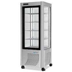 Vitrine réfrigérée positive Fixe 400L 4 faces vitrées SCAIOLA - Argent