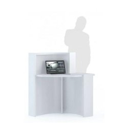 Banque d'accueil compacte WAVE avec accès PMR - MDD - Droite, Avocat mat