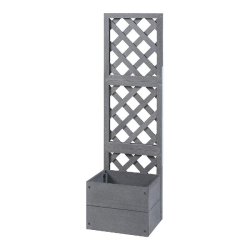 Helloshop26 - Jardinière bac à plante fleur avec treillis bois composite 135 x 40 x 30 cm gris 03_0009496 - gris Bois massif 3000224726905