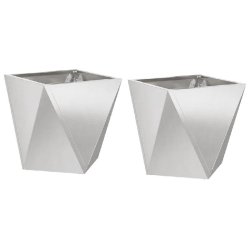 Helloshop26 - Lot de 2 jardinières modernes pour extérieur 30 x 30 x 30 cm avec design épuré en acier inoxydable argent - inox 3000237733082