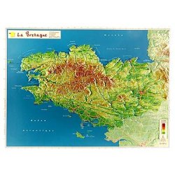Cartes géographiques - La Bretagne - Superficie 27208 km² - 42 cm x 31 cm