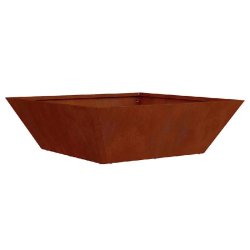 Helloshop26 - Cache-pot de jardin trapézoïdal moderne extérieur 50 x 50 x 15 cm en acier rouillé - métal 3000237395488