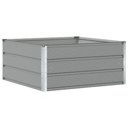 Helloshop26 - Jardinière moderne pour terrasse jardin 100 x 100 x 45 cm durable chic en acier gris clair - gris métal 3000240987144