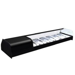 Gasfrit- Vitrine réfrigérée en acier inoxydable pour couvercles, 4 plateaux - multi-matériau 002000