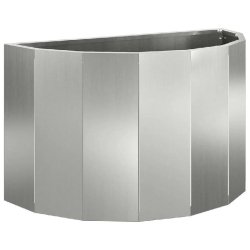 Helloshop26 - jardinière demi-ronde moderne pour extérieur 60 x 30 x 35 cm en acier galvanisé argent 02_0052941 - métal 3000237663440