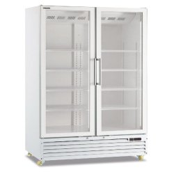 KLIMAITALIA Réfrigérateur pour boissons à boissons, double pte vitre à dégagement lumières LED. Thermo num. T° 0°C/+10°C. Mod. ICOOL80JUMBOWHITE