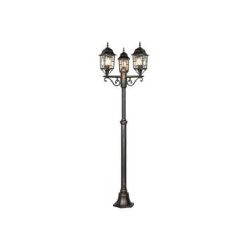 Lampadaire extérieur 3 lampes culot E27 fonte d'aluminium rouille antique - Trio - Volturno - beige 4017807543612