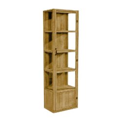 Vitrine colonne Westside L59xP39xH200cm avec serrure - bois rainuré épaiss 18mm