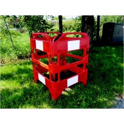 Barrière de chantier - Garde-fou en polyéthylène modulable - Haute visibilité - L 0,75 m