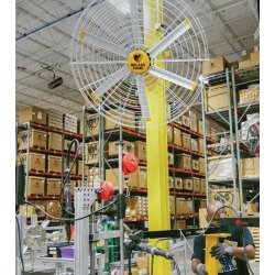 Brasseur d'air industriel géant pivot - 1.80m - 48.000 m3/h - Grille de protection et variateur 10 positions