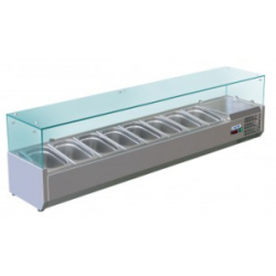 Vitrine réfrigérée VRX 1800 - acier inox AISI 304 - froid statique - contrôle numérique DIXELL