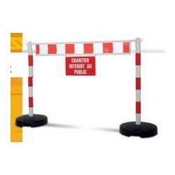 Barrière télescopique - option avec panneaux 330 x 200 mm et crochets coulissants