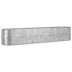 Helloshop26 - Jardinière bac lit surélevé plantes fleurs terrasse jardin de jardin acier enduit de poudre argenté Argent 02_0039691 - argenté aci