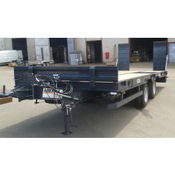 Remorque 2 essieux centraux à plateau basculant - Porte engins type R2CB12 - PTC 15T99