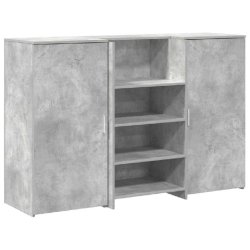 Bureau de réception gris béton 155x50x103,5cm bois d'ingénierie Modèle Atlas Infinite Vision - 8721158629708
