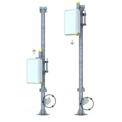Mât coulissant 5G - Solution maintenance au sol avec chariot Ø114 et options de treuil