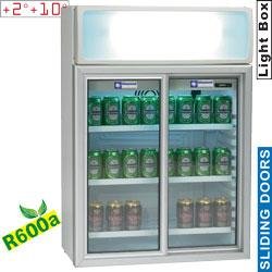 Vitrine réfrigérée de table 100 litres - portes vitrées coulissantes - caisson lumineux - modèle top11/r6