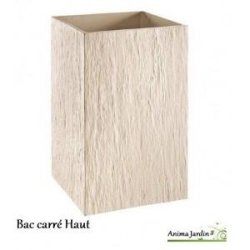 Bac carré haut en béton ciré Quiberon - relief ardoise - Taille 1 - robuste et élégant