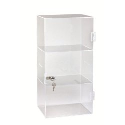 Vitrine à poser en PMMA 25x20x50 cm - légère et résistante - avec serrure à clé