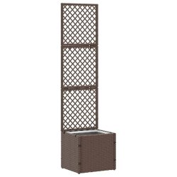 Helloshop26 - Cache-pot de jardin rectangulaire moderne extérieur 35 x 30 x 135 cm en métal marron 02_0047453 - marron métal 3000234787262