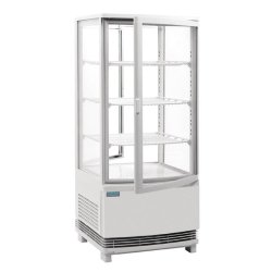 Vitrine réfrigérée portes incurvées 4 faces vitrées série c 86l bla... - CB507