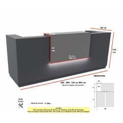 Bureau d'accueil Delta Plus 2 personnes anthracite - Mobel Linea - 204, Non, Anthracite, Acacia clair