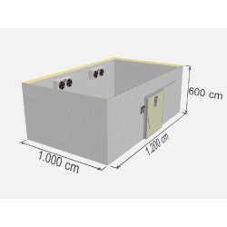 Chambre froide négative industrielle - TD FRZ-720 - 720 m3 - Isolation en panneaux de polyuréthane - Porte coulissante