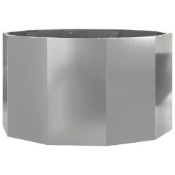 Helloshop26 - Jardinière ronde moderne extérieur 90 x 90 x 50 cm pratique et robuste en acier galvanisé argent 02_0052997 - acier 3000237695441